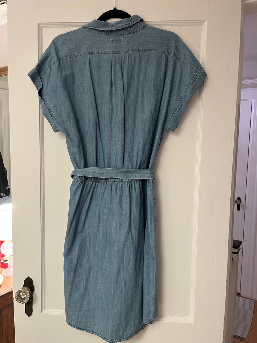 J. Crew Chambray Shirt Dress with Tie Waist - Picture 6 of 8
